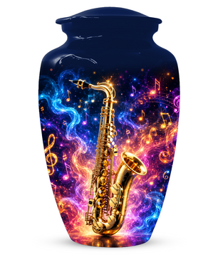 Saxophone Cremation Urn for Dad & Mom, Personalized Music Memorial Urn for Human Ashes