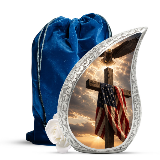 Cross Urn for Human Ashes | Christian Adult Cremation Urn for Men & Women
