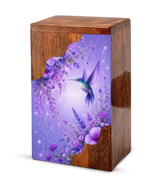 Hummingbird Cremation Urn for Mom | Wooden Urn for Human Ashes