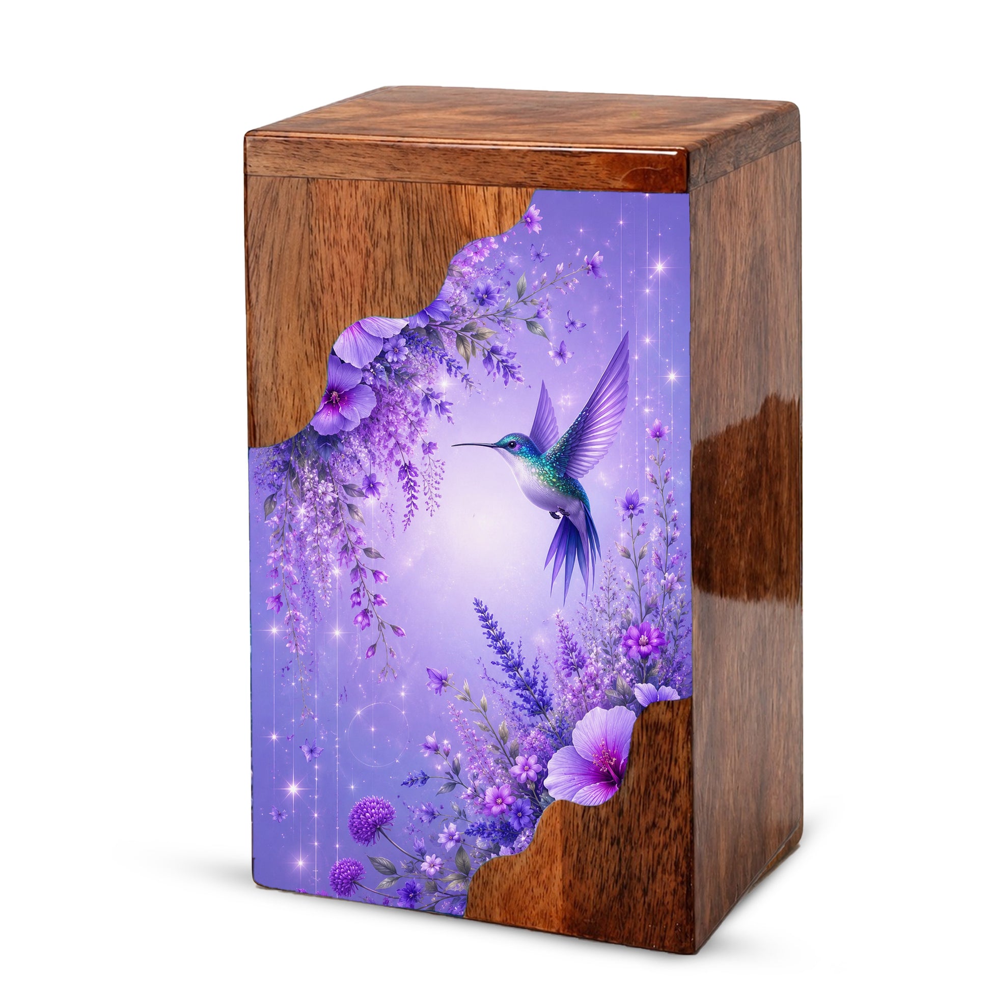Hummingbird Cremation Urn for Mom | Wooden Urn for Human Ashes