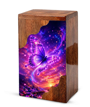Butterfly Urn, Wooden Cremation Urn for Human Ashes