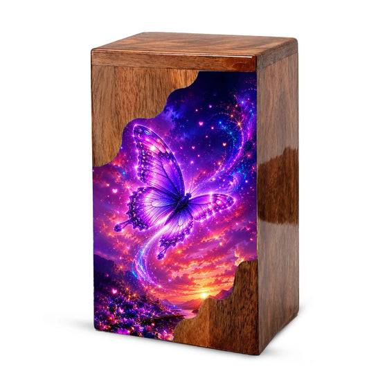 Butterfly Urn, Wooden Cremation Urn for Human Ashes