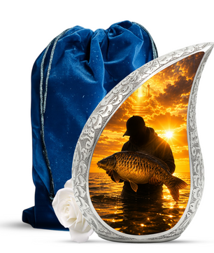 Fishing Cremation Urn for Dad – Gone Fishing Adult Male Memorial Urn for Human Ashes