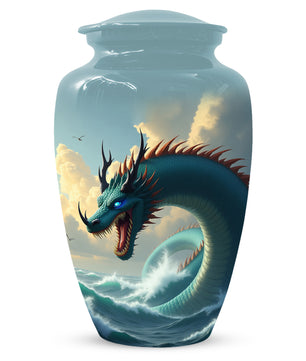 Ocean Dragon Urn for Adult Ashes – Fantasy Sea Dragon Cremation Urn | Memorial Urn