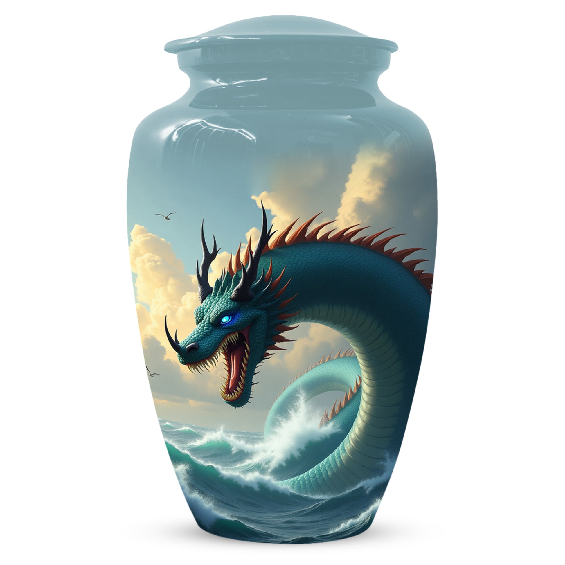 Ocean Dragon Urn for Adult Ashes – Fantasy Sea Dragon Cremation Urn | Memorial Urn