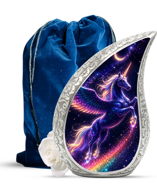 Unicorn Memorial Urn for Mom, Fantasy Cremation Urn for Women