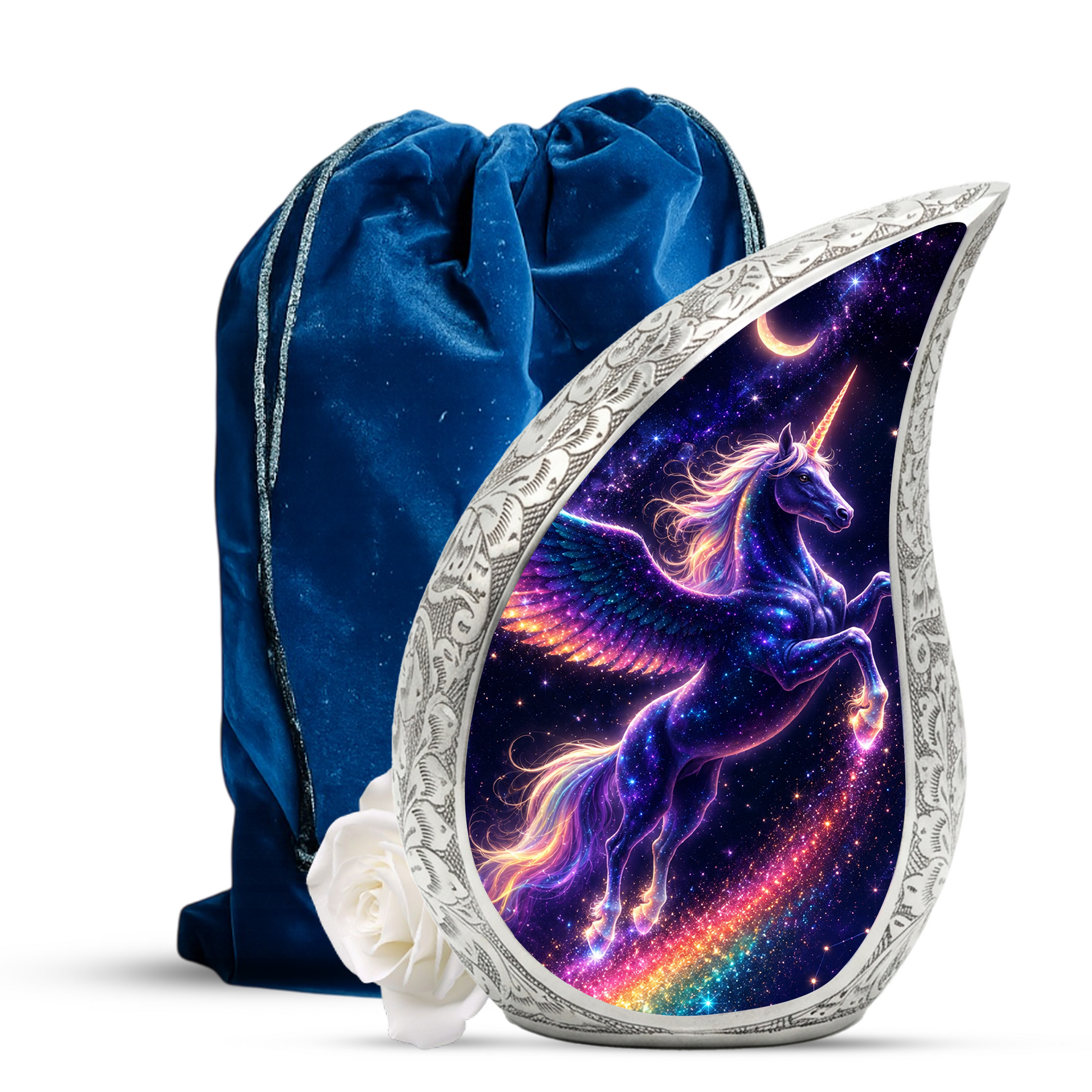 Unicorn Memorial Urn for Mom, Fantasy Cremation Urn for Women