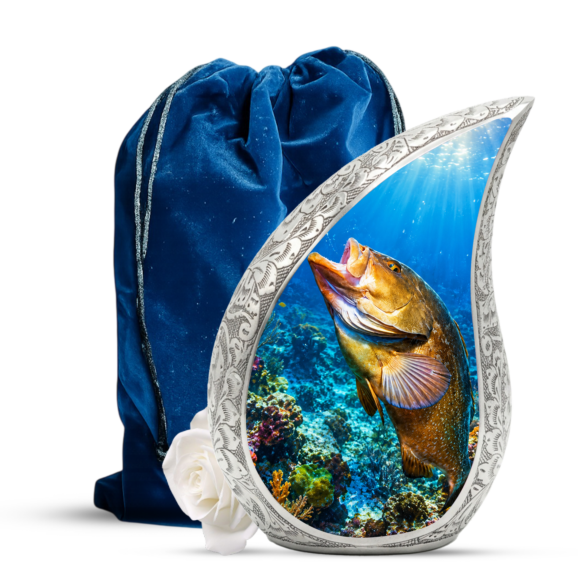 Fishing Urn for Dad Ashes | Gone Fishing Cremation Urn for Men, Fishing Urn for Human Ashes,