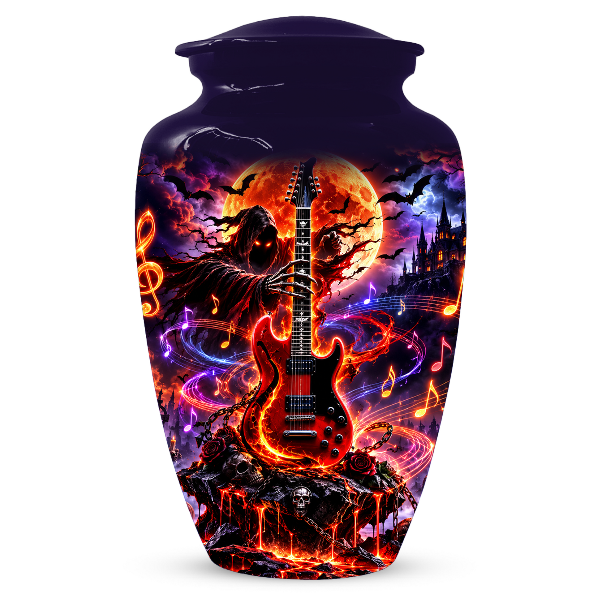 Guitar Cremation Urn for Ashes- Personalized Rock Music Memorial for Dad