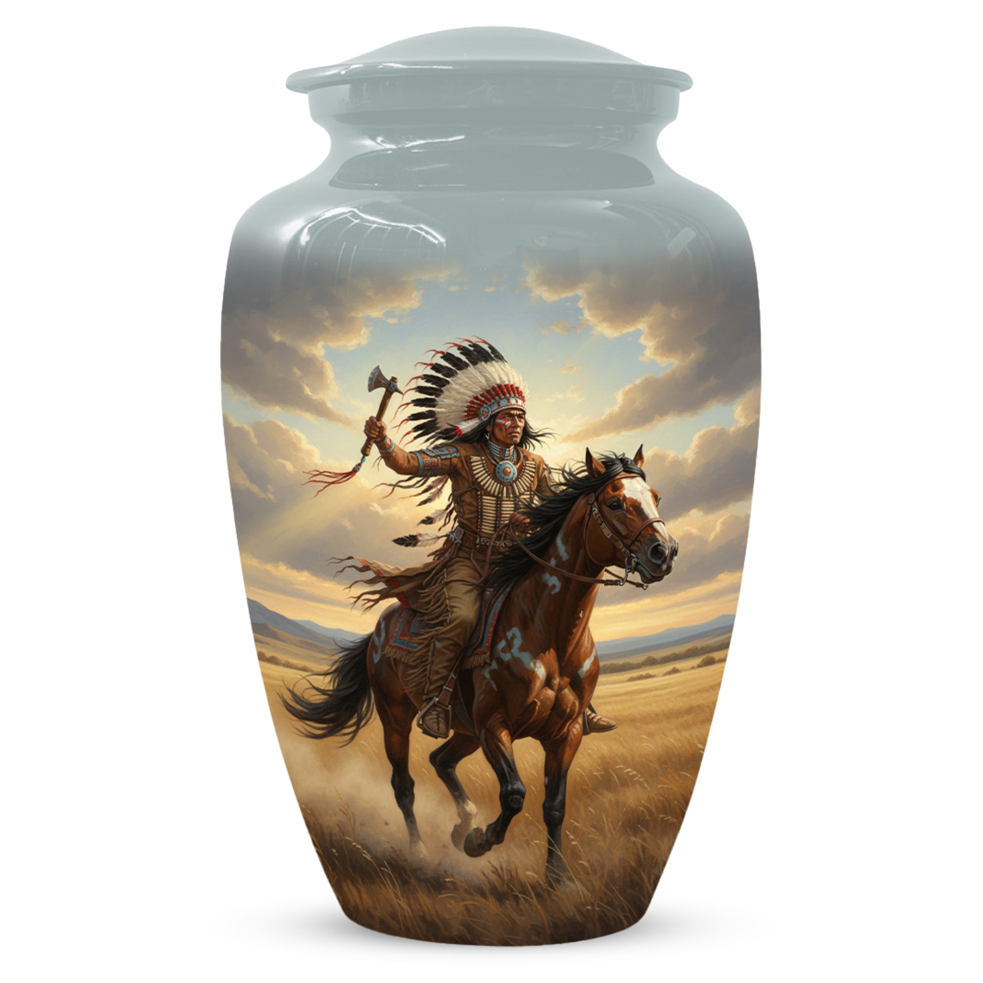 Warrior Horse Urn for Mom & Women | Unique Adult Female Cremation Urn for Human Ashes