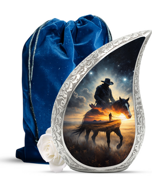 Cowboy Urn for Dad – Premium Western Cremation Urn for Human Ashes