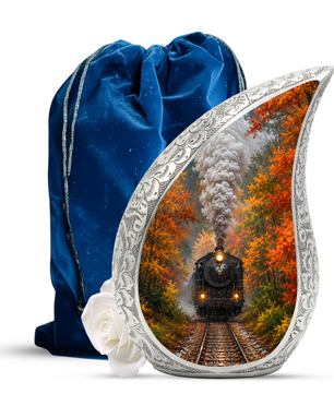 Steam Train Urn for Human Ashes | Vintage Locomotive Adult Cremation Urn