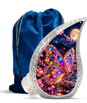 Colorful Butterfly Urn for Ashes, Jeweled Butterfly Cremation Urn