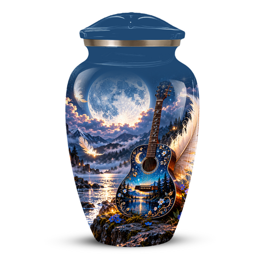 Personalized Guitar Cremation Urn for Ashes, Musical Tribute Urn for Human Ashes