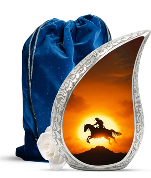 Cowboy Sunset Cremation Urn for Dad