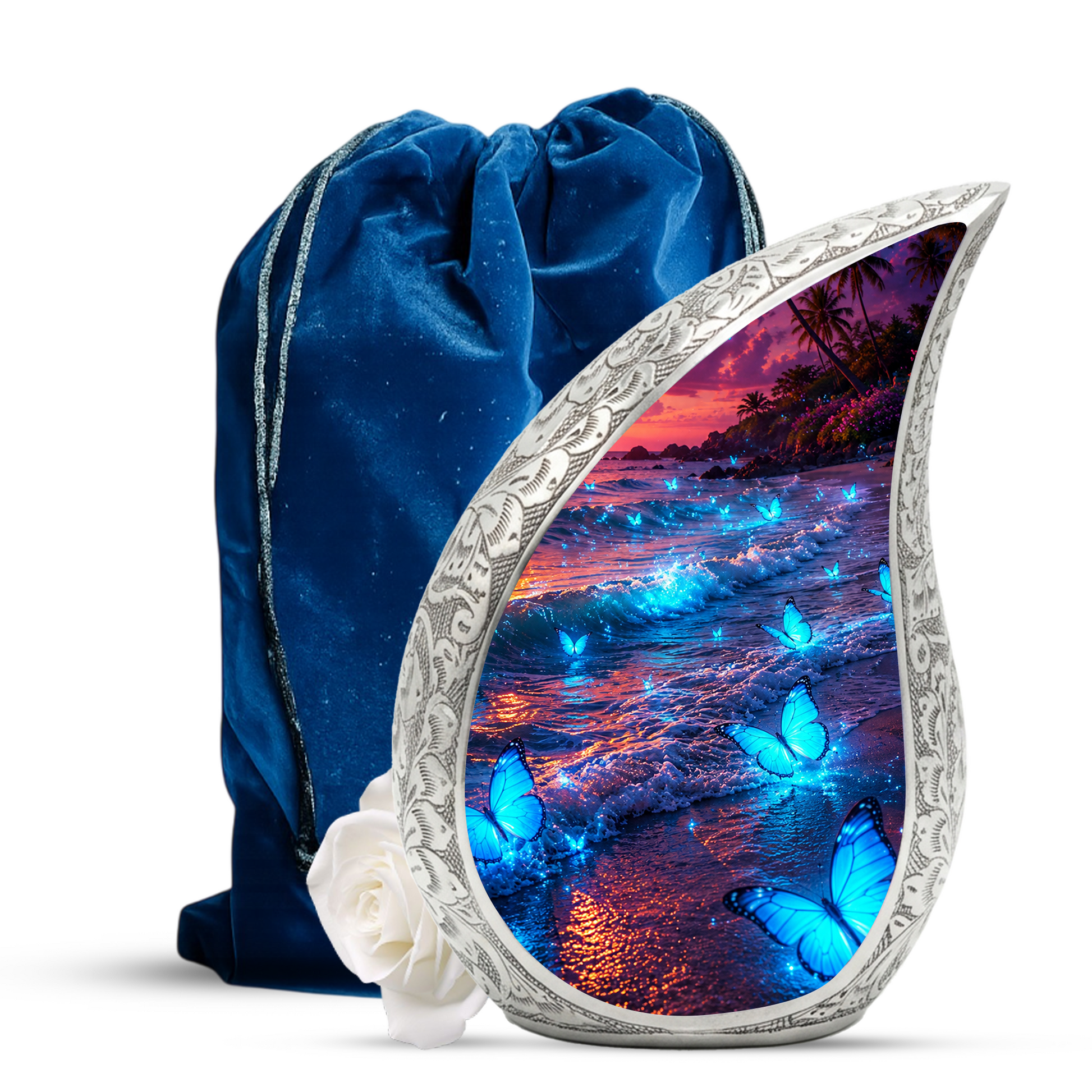 Butterfly Beach Ocean Urn for Human Ashes | Butterfly Urn for Ashes
