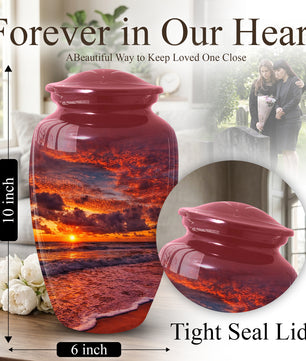 Product Title  Sunset Beach Urn for Mom | Adult Cremation Large  Urn for Ashes | Memorial Urn for Women