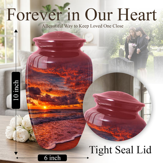 Product Title  Sunset Beach Urn for Mom | Adult Cremation Large  Urn for Ashes | Memorial Urn for Women
