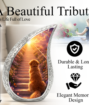 Dog Heaven Urn for Human Ashes | Adult Cremation Urn | Personalized Dog Memorial Urn