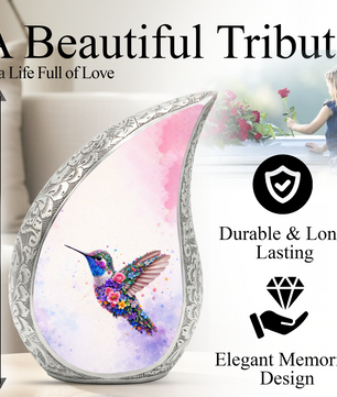 Beautiful Pink Hummingbird Cremation Urn for Adult Ashes
