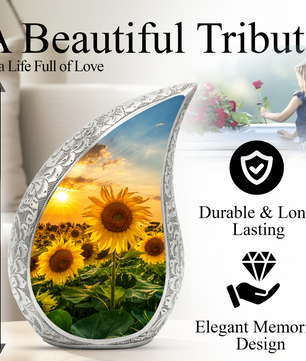 Sunflower Urn for Human Ashes | Beautiful Sunflower Cremation Urn for Mom & Women