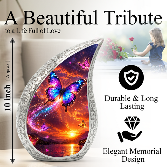 Beautiful Butterfly Urn for Human Ashes | Butterfly Cremation Urn for Mom, Women,