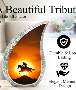 Cowboy Sunset Cremation Urn for Dad