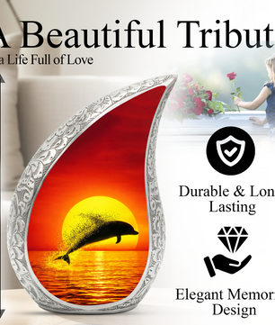 Dolphin Memorial Urn for Mom, Adult Cremation Urn for Ashes