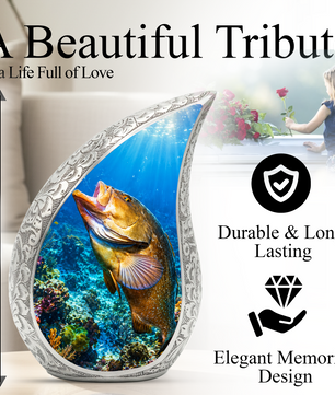 Fishing Urn for Dad Ashes | Gone Fishing Cremation Urn for Men, Fishing Urn for Human Ashes,