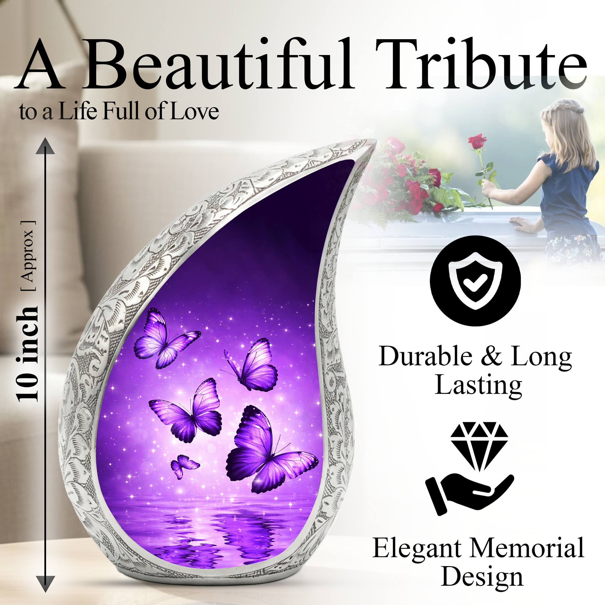 Butterfly Urn for Human Ashes | Urn for Mom