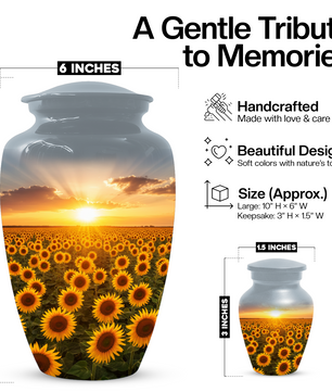 Sunflower Urn for Ashes, Custom Cremation Urn, Memorial Urn for Mom
