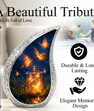 Butterfly Urn for Human Ashes |  Orange Butterfly Cremation Urn