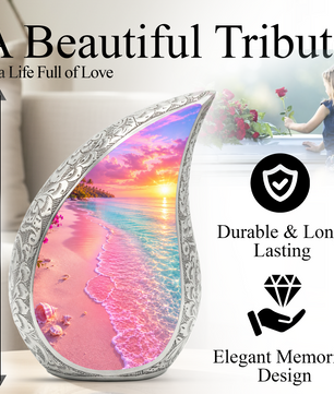 Ocean Sunset Urn for Mom, Beach Cremation Urn for Women, Memorial Urn for Ashes