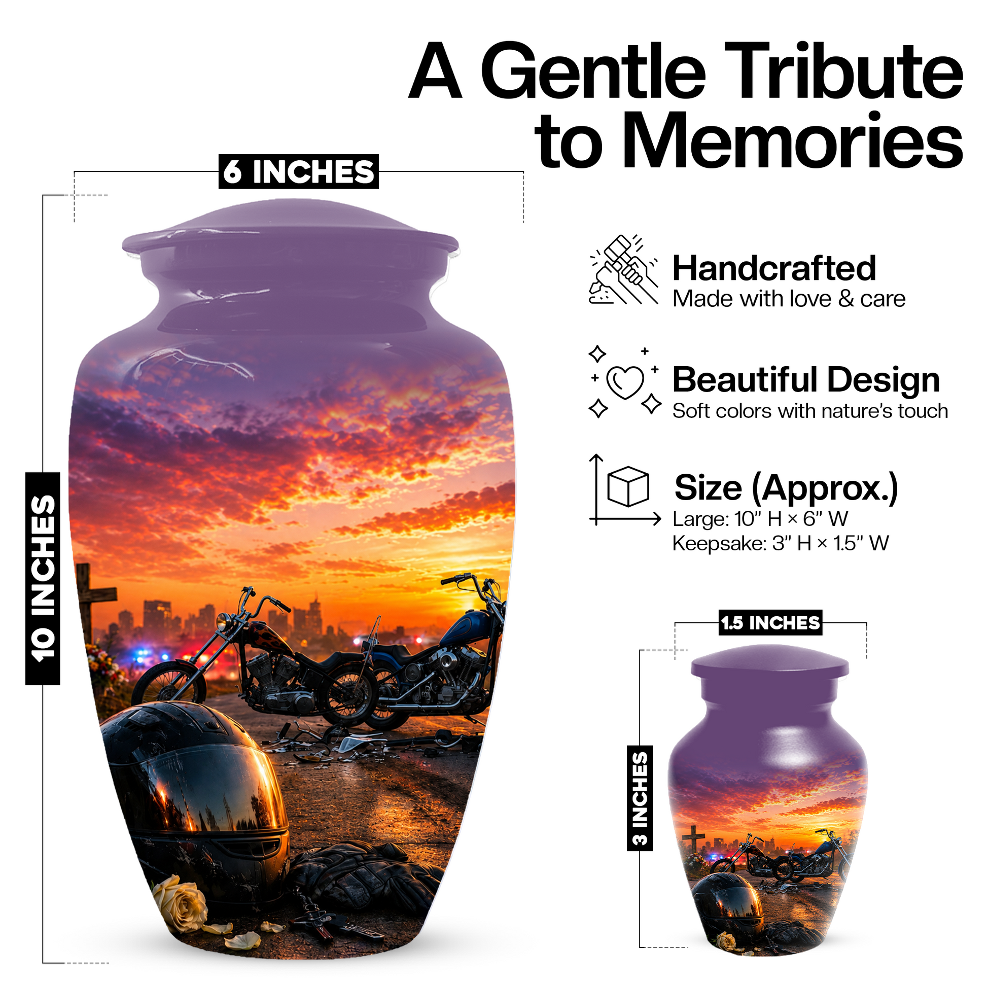 Motorcycle Cremation Urn for Men | Custom Memorial Urns for Ashes