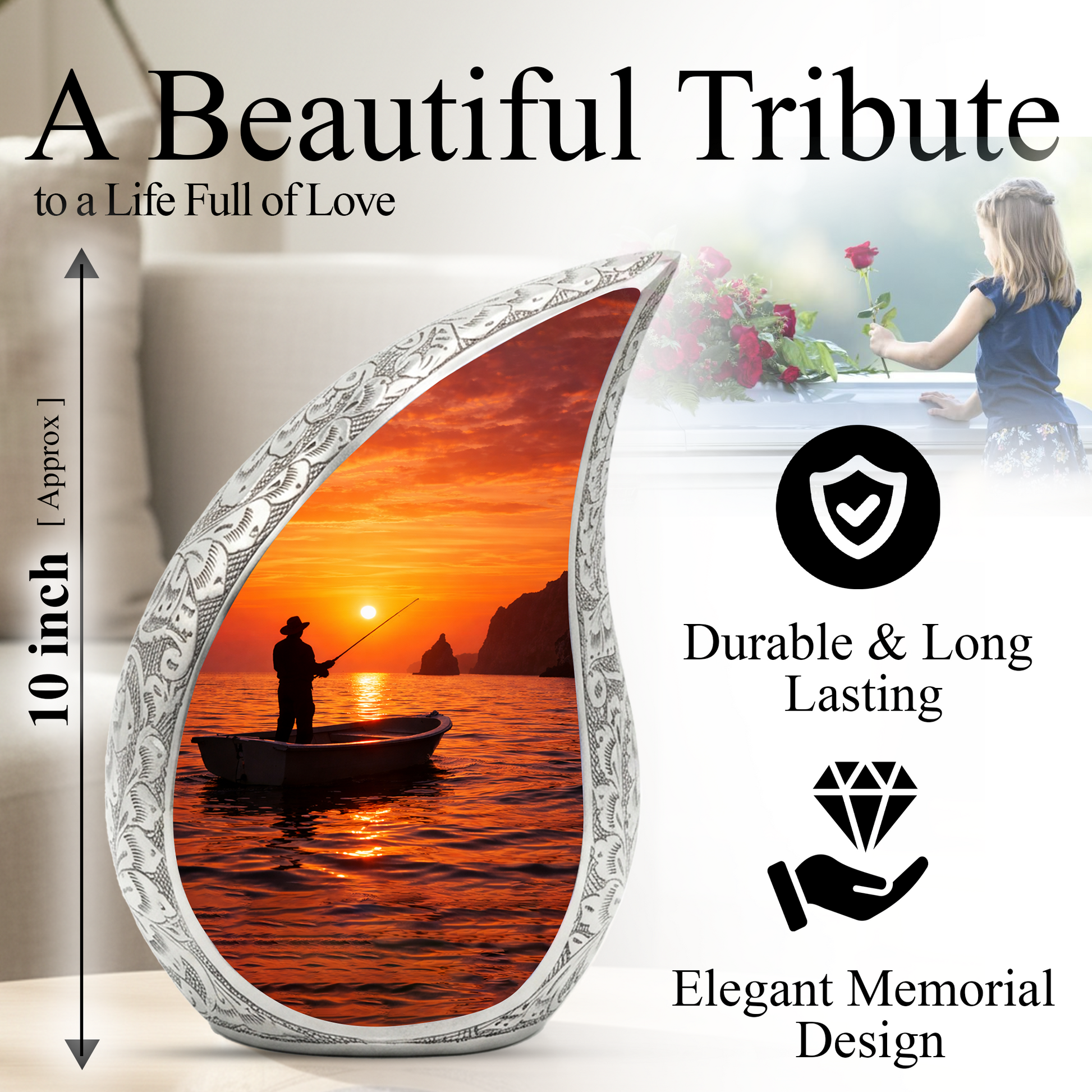 Gone Fishing Urn, Personalized Urn for Dad, Fishing Urns for Human Ashes