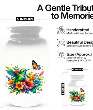 Personalized Hummingbird Cremation Urn for Human Ashes