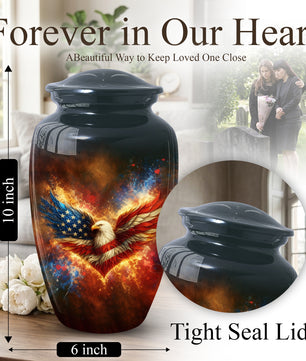American Patriotic Urns for Dad, American Patriotic Personalized Large Urn for Dad