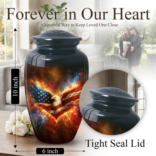 American Patriotic Urns for Dad, American Patriotic Personalized Large Urn for Dad
