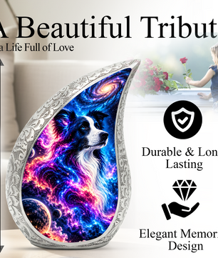 Border Collie Cremation Urn for Ashes, Personalized Dog Memorial Urn, Adult Pet Urn
