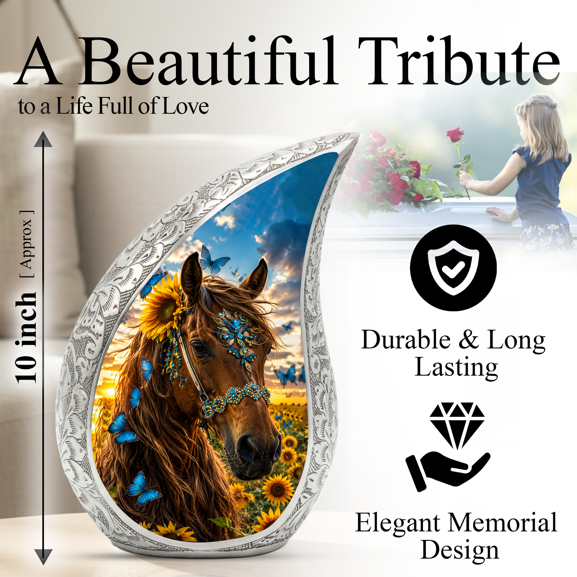 Horse Urn for Human Ashes – Adult Cremation Urn for Horse Lovers
