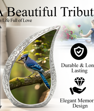 Blue Jay Memorial Urn for Mom | Personalized Funeral Urn