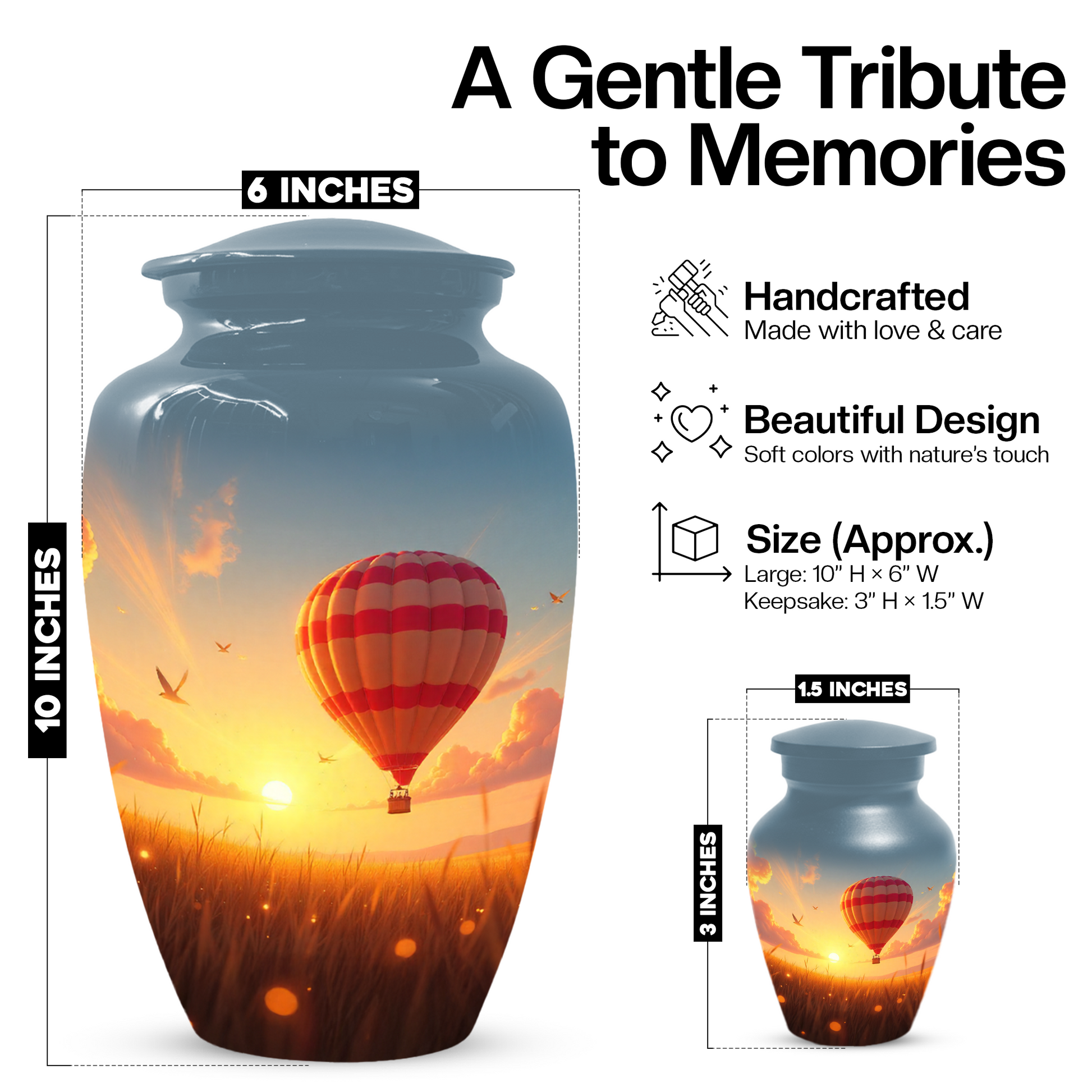 Personalized Hot Air Balloon Urn for Ashes – Custom Adult Cremation Urns for  Men & Women | Sunset Memorial  Keepsake