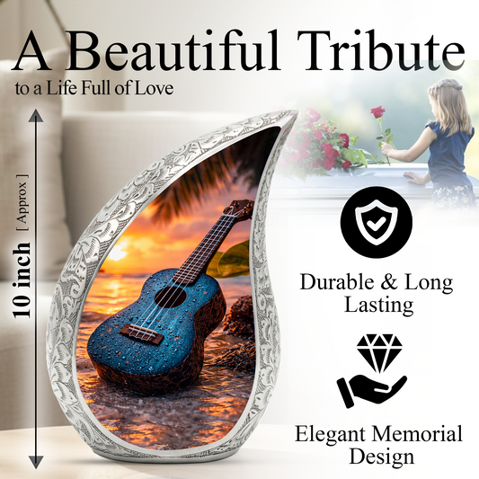 Guitar Beach Adult Urn for Human Ashes