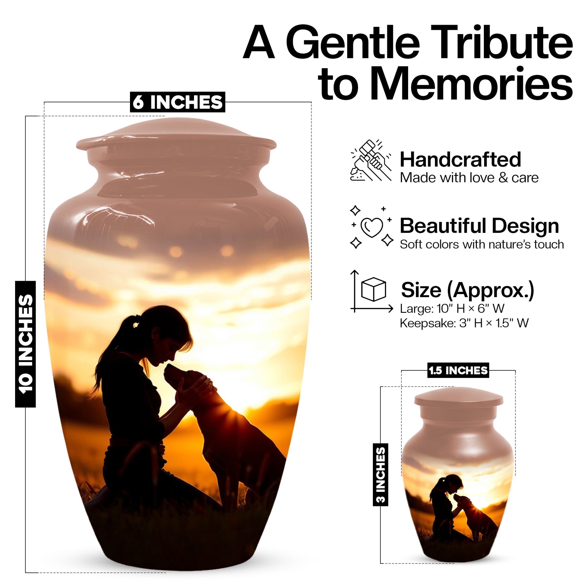 Dog Memorial Cremation Urn for Mom - Beautiful Urns for Women