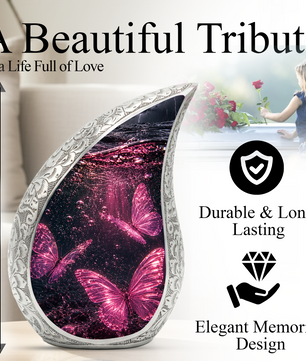 Pink Butterfly Urn for Ashes | Butterfly Urns for Human Ashes, Butterfly Urn for Cremains,