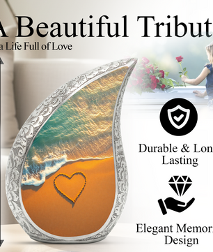 Beach Memorial Urn | Ocean Waves Cremation Urn | Personalized Urn for Mom & Loved Ones