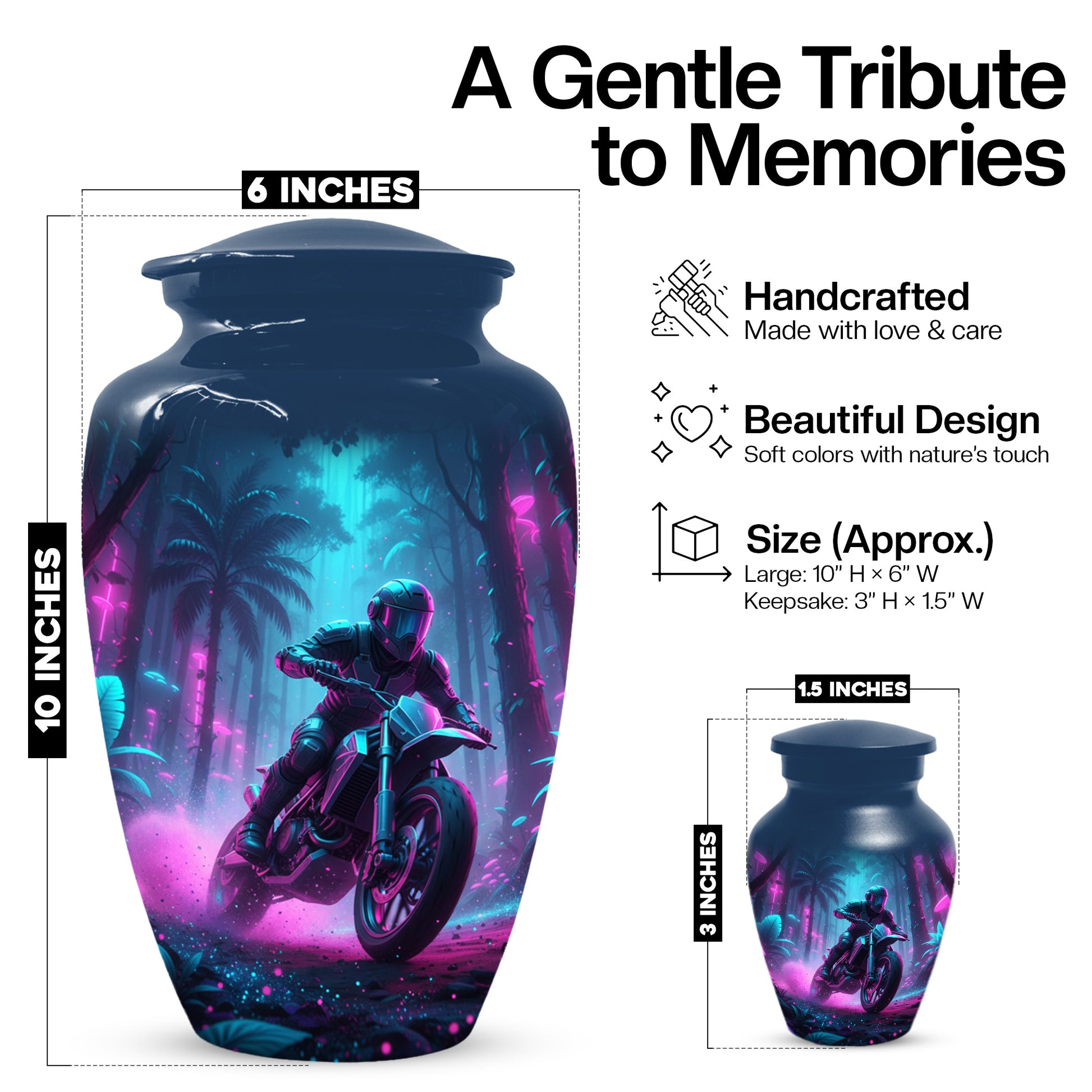 Dirt Bike Urn for Ashes - Personalized Motocross Memorial for Dad | Motorcycle Cremation Urns for Father