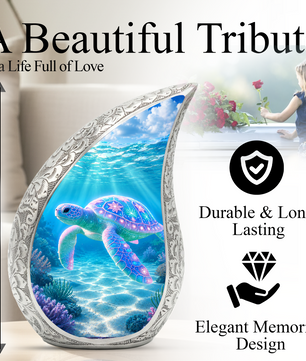 Sea Turtle Urn for Human Ashes – Ocean Theme Adult Cremation Urn