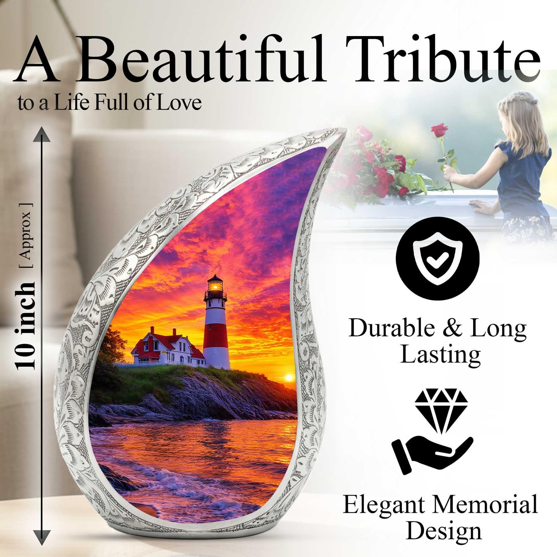 Lighthouse Urn for Mom | Adult Cremation Urn for Men