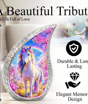 Ocean Unicorn Urn for Mom, Fantasy Cremation Keepsake Urn for Women